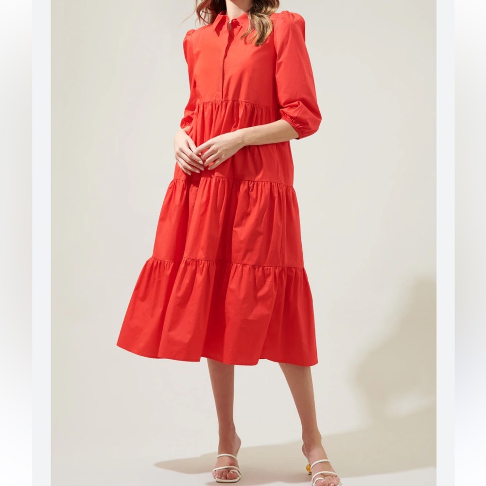 Zara bloggers fave tiered tunic midi dress
